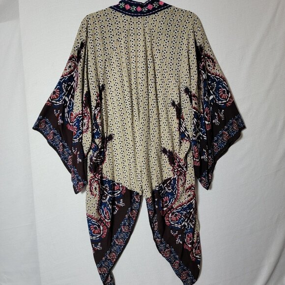 Flying Tomato Womens Open Front Hi Lo Cardigan Kimono Sz M/L Boho Peasant - Picture 2 of 10